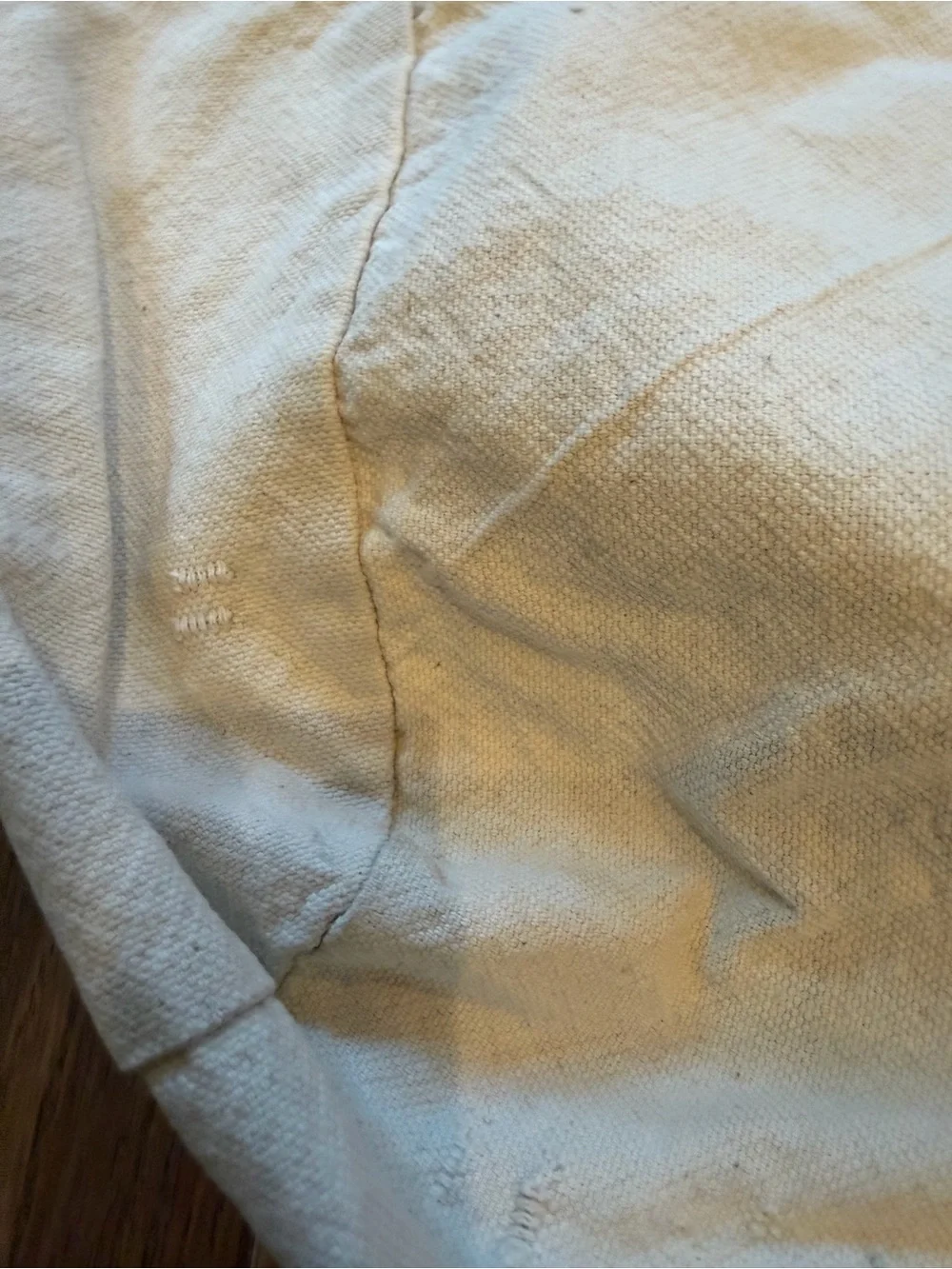 RARE OG Vintage Trader Joe's Canvas Tote Bag in Off-White with Burgundy Logo